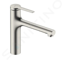 Hansgrohe Zesis M33 - Dřezová baterie 160, s výsuvnou sprškou, sBox lite, vzhled nerezu 74804800