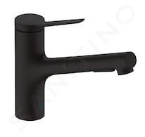 Hansgrohe Zesis M33 - Dřezová baterie s výsuvnou sprškou, matná černá 74820670