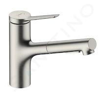 Hansgrohe Zesis M33 - Dřezová baterie s výsuvnou sprškou, sBox, vzhled nerezu 74821800