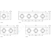 Ideal Standard Archimodule - Krycí 4-otvorová rozeta 100 x 349 mm, chrom A963735AA