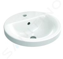 Ideal Standard Connect - Umyvadlo zápustné, průměr 38 cm, s přepadem, 1 otvor pro baterii, bílá E504101