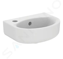 Ideal Standard Connect - Umývátko 35x26 cm, 1 otvor pro baterii vlevo, s Ideal Plus, bílá E7912MA