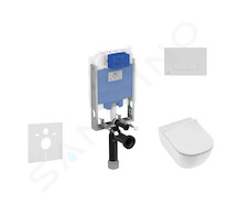 Ideal Standard ProSys - Set předstěnové instalace, klozetu a sedátka Mio, tlačítka Oleas M1, Rimless, Slowclose, Antibak,bílá Pr