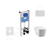 Ideal Standard ProSys - Set předstěnové instalace, sprchovací toalety a sedátka TECEone, tlačítka Oleas M1, Rimless, SoftClose, 