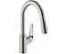 Hansgrohe Focus M42 - Dřezová baterie M4216-H180 s výsuvnou sprškou, sBOX, vzhled nerezu 71821800