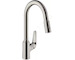 Hansgrohe Focus M42 - Dřezová baterie M4216-H220 s výsuvnou sprškou, vzhled nerezu 71820800