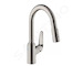 Hansgrohe Focus M42 - Dřezová baterie M429-H180 s výsuvnou sprškou, vzhled nerezu 71801800